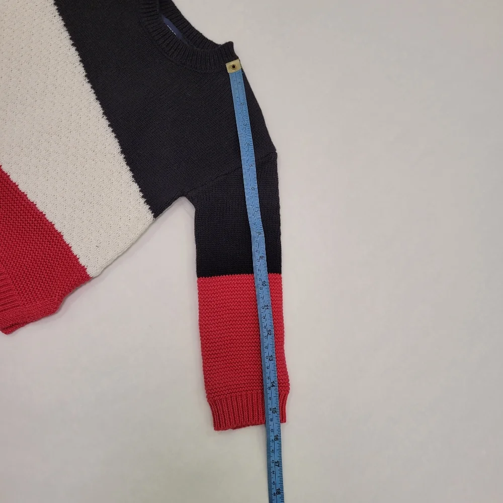 French Connection Multicolored Contrast Knit Sweater.